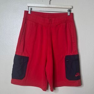 Nike Short Men’s Large Red Sweat-shorts Cargo Athletic Activewear Vintage Y2K